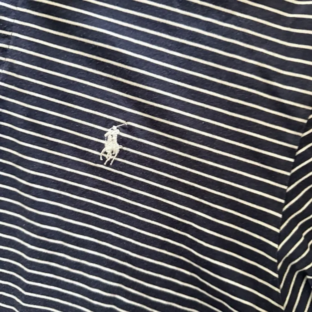 Ralph Lauren Polo Golf Shirt Mens Striped Short Sleeve Pima Cotton Soft Touch M